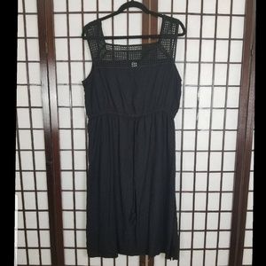 Black Drawstring Midi Dress L